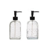 Embossed Glass Soap Dispenser with Pump
