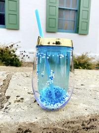 Glitter cups with straw