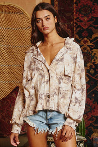 Blushed Tie-dyed Oversized Shacket